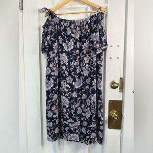 Lucky Brand Navy Floral Long Sleeve Dress